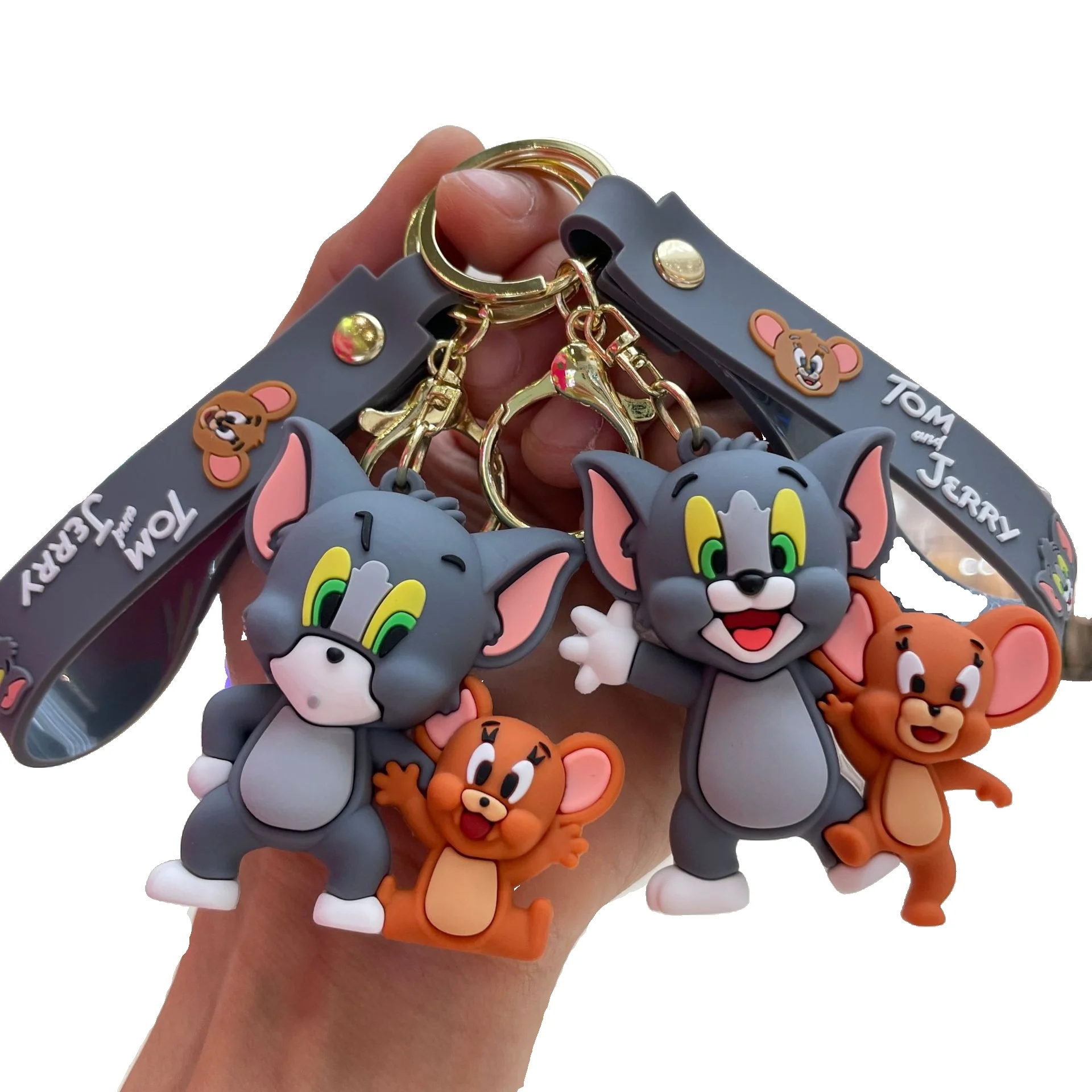 Классическая детская комедийная анимация Том и Джерри Игрушки Брелки Рекламные оптом силиконовые ПВХ аниме Брелки Аксессуары