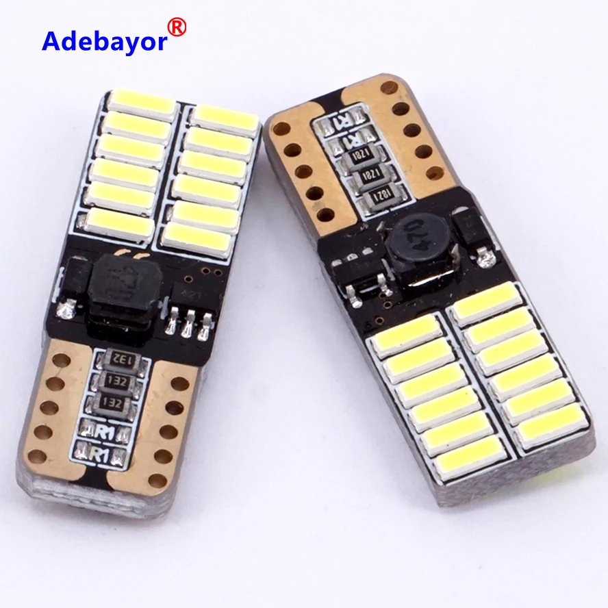 T10 W5W 2825 Super Brightness 12V C2R Canbus Error Free 4014 24 SMD Car Front Side Marker Door Courtesy License Plate LED Light