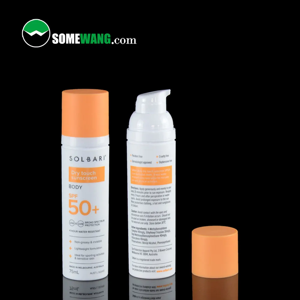 
SOMEWANG 30ml 50ml 80ml cosmetic plastic pump vacuum cream lotion bottle empty lotion airless bottle with dispenser pump 
