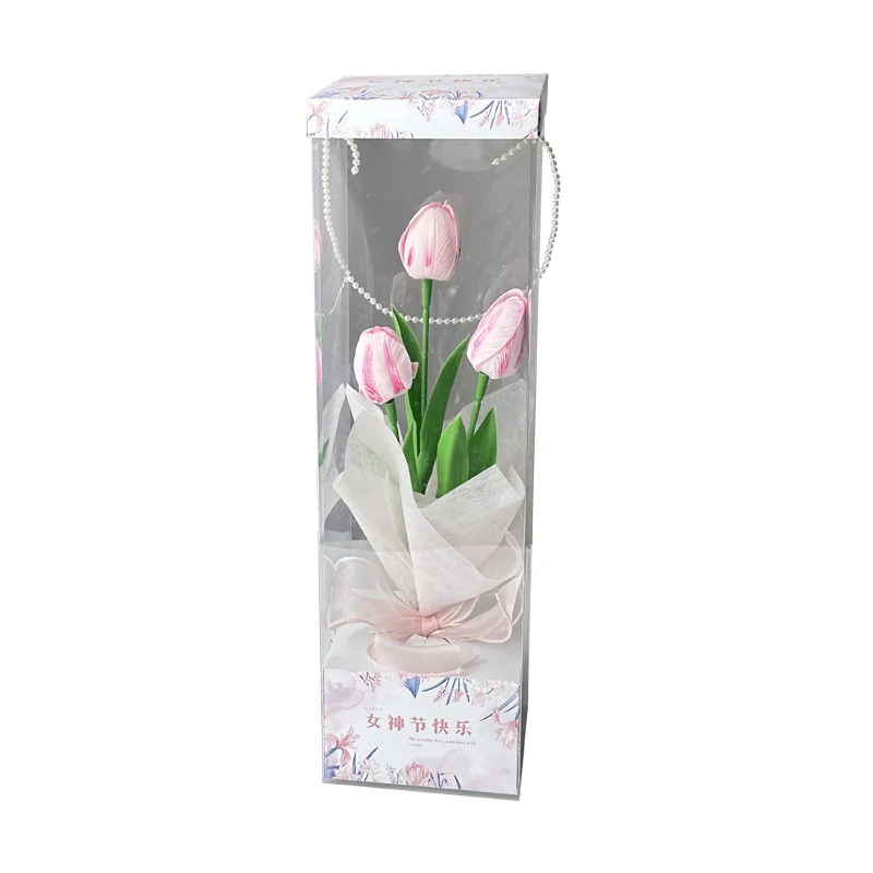Lovely Gift For Women Artificial Soap Tulip Flower In Nice Package Great Gift For Mother Day