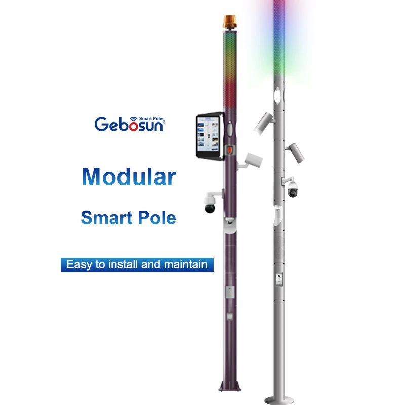 Gebosun 3M 4M 5M 6M Smart Garden Street Solar Lighting Lamp Post Pole Light Outdoor For Outside Garden Pathway Street Walkway