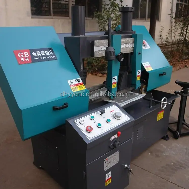 DHYY professional manufacturer semi auto band saw GB4260 metal cutting horizontal band saw machine