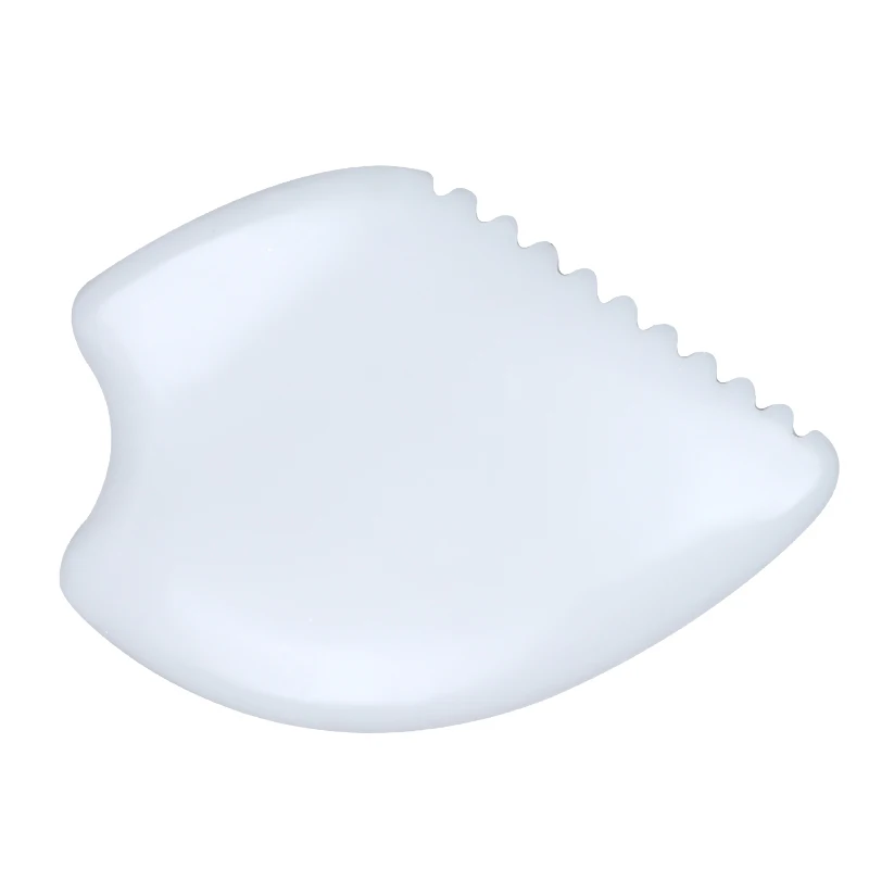 1 Pc Body Gua Sha Massage Tool with Handle Guasha Massager for Face Back Neck Leg Body Scraping Massage Board Jade Stone Guasha