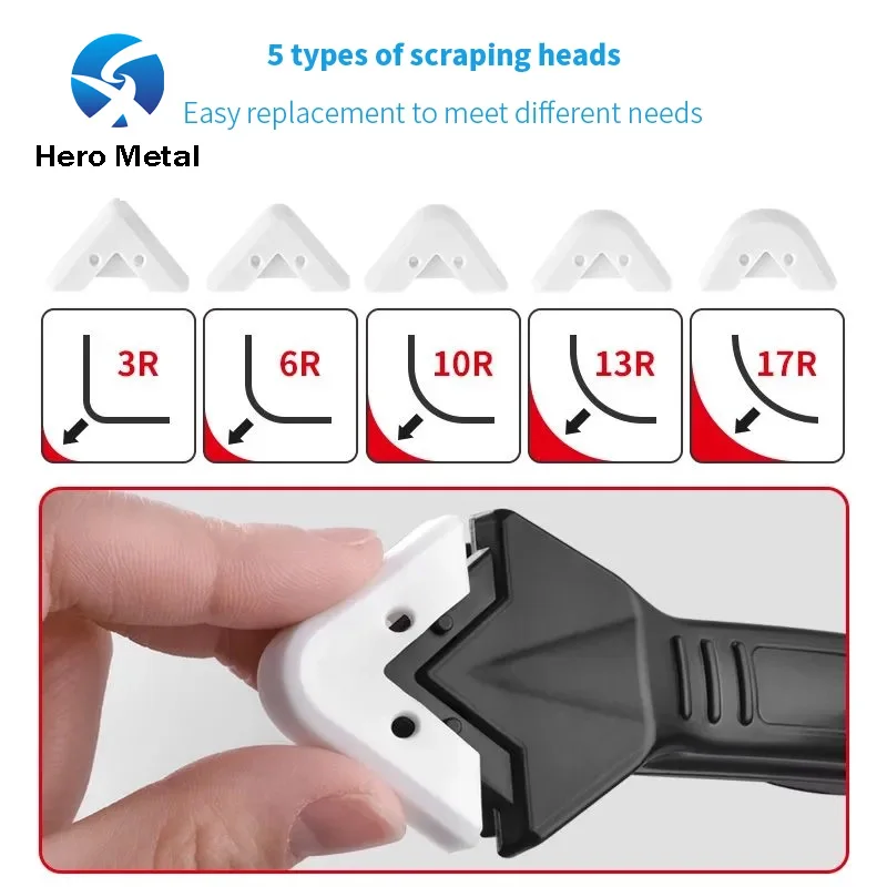 stainless steel ceramic silicone sealant scraper nozzle applicator caulking kit tools
