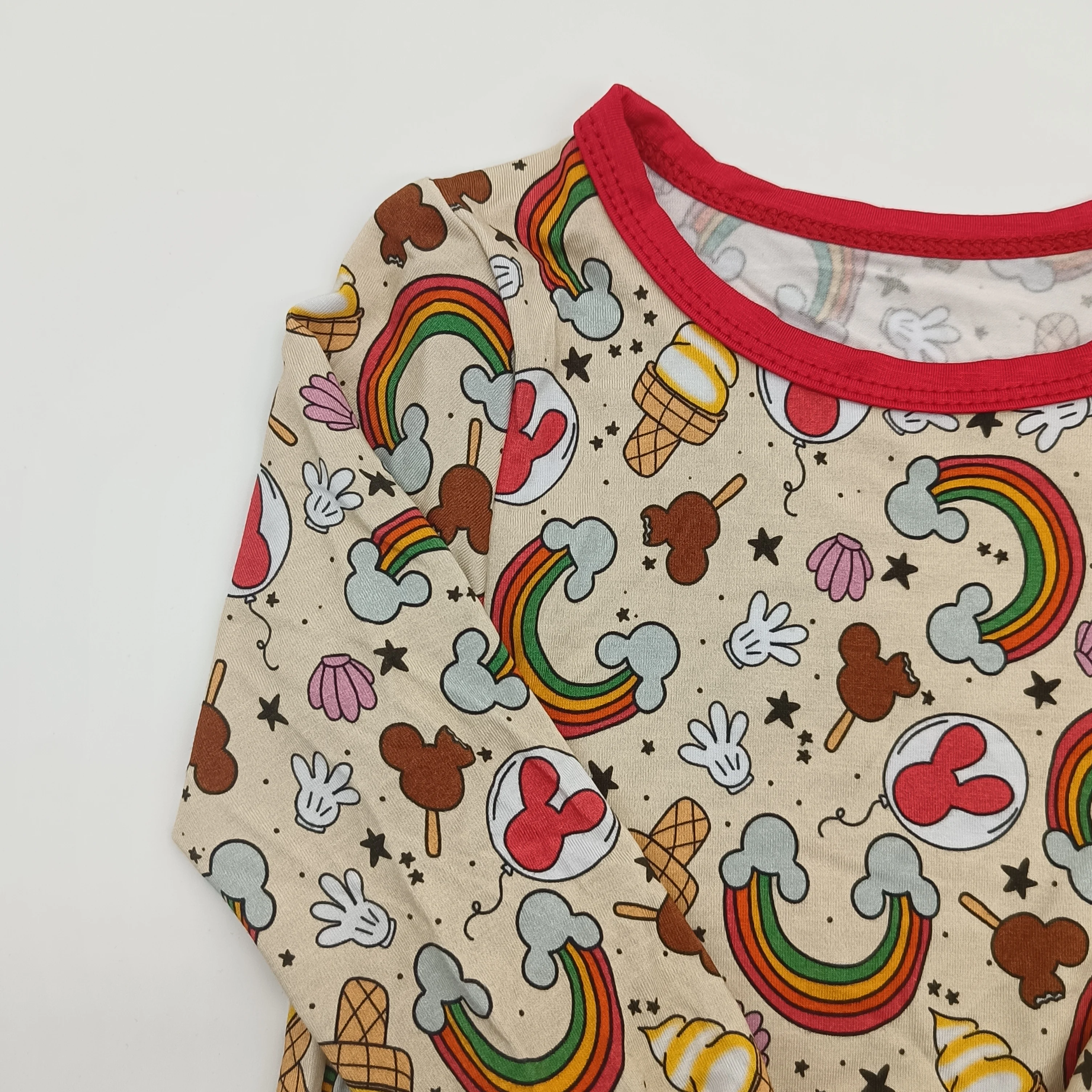 Breathable Comfortable Bamboo  baby fruit pattern long sleeve Baby children clothing 2pcs sets