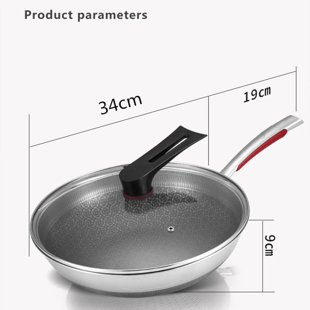 316 Stainless Steel Non Stick Cooking Wok Frying Pan Works with Induction Ceramic Electric and Gas Cooktops PFOA Free Customize