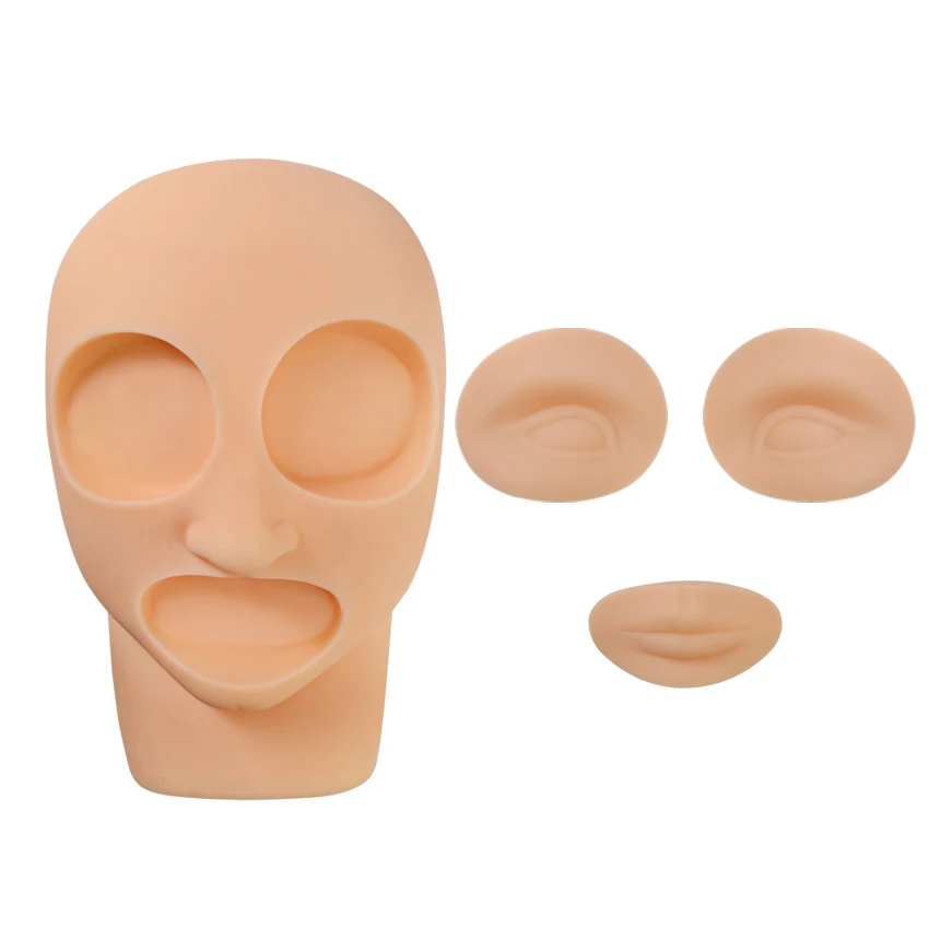Mannequin Head Face Skin 3D Microblading Permanent Makeup Eyebrow Lip Tattoo Practice Human Mannequin Head Face Skin Accessories