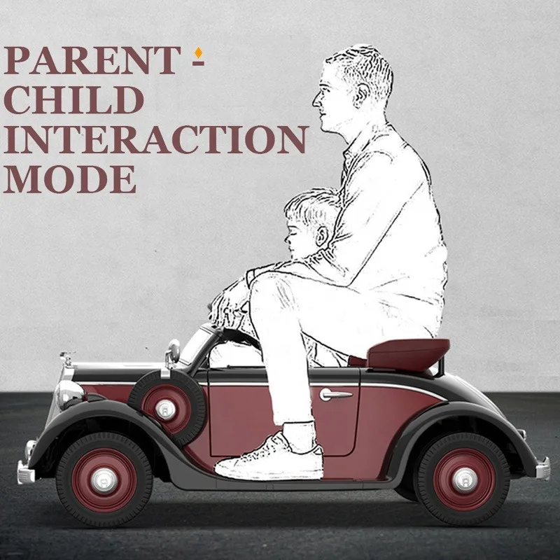 New design parent child interaction mode Audi Horch licensed 24v electric ride on car with back seat for adult