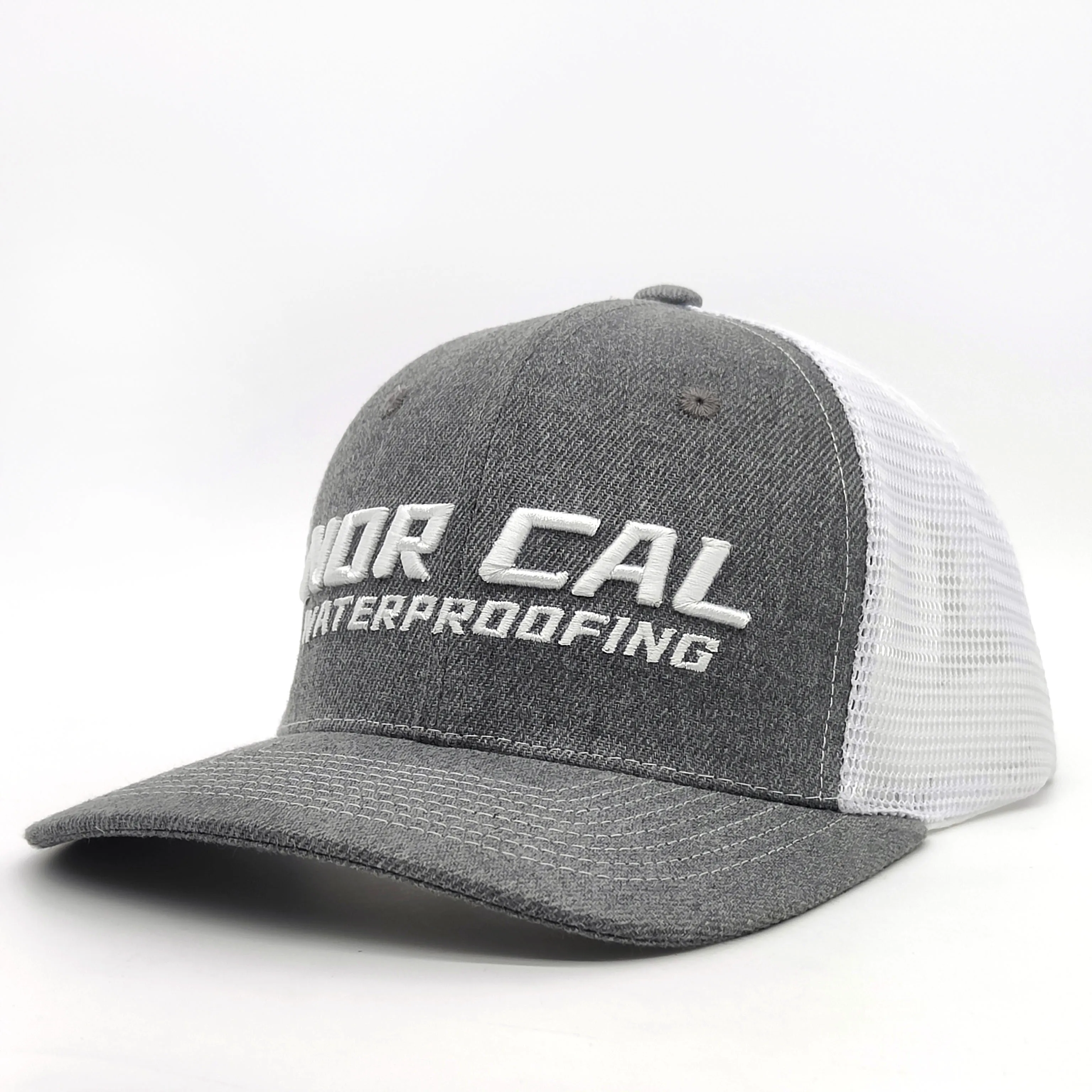 Wholesale Custom High Quality Richardson Style 6 Panel Heather Grey 3D Embroidery Model 112 Mesh Trucker Hat