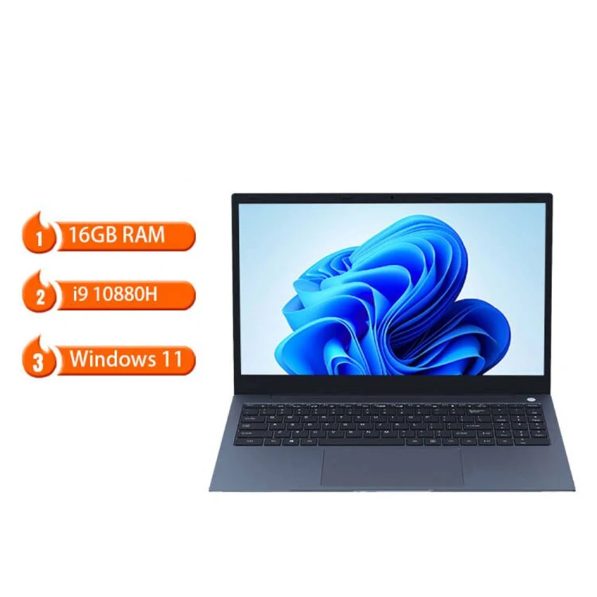 i9 Laptop 15.6 Inch Core i9 10880H Processor 16GB RAM Win11 Gaming Laptop Notebook Computer Portable PC