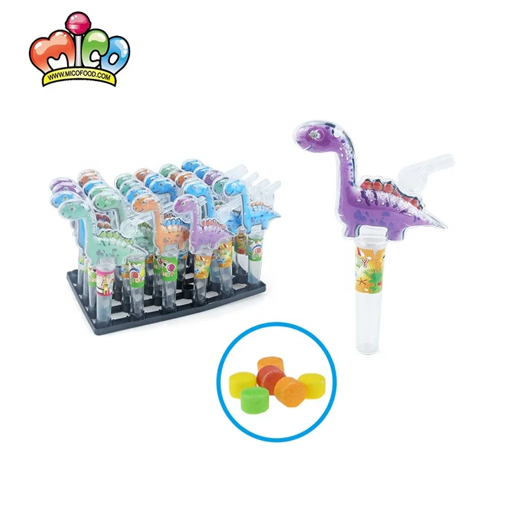 Hot Selling Dinosaur Whistle Toy With Press Candy For Kid Funny Toys  Candy