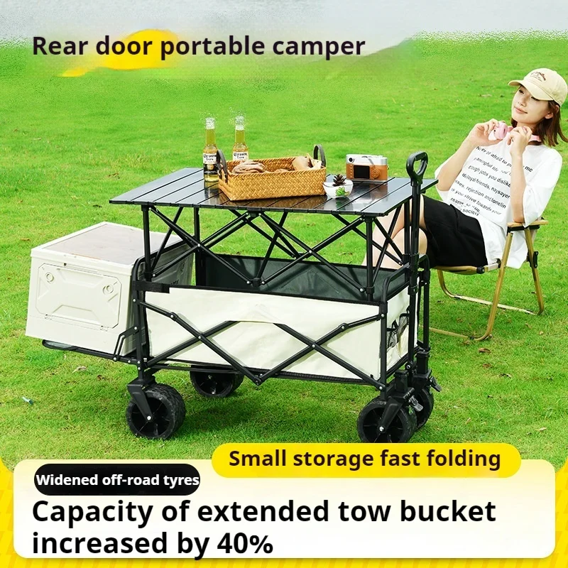 Outdoor Garden Beach Trolley folding Camping Cart Wagon Portable Shopping tour hand luggage Cart Trolleys