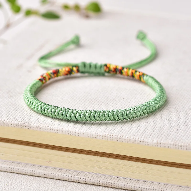 Colorful Handmade Tibetan String Bracelet Adjustable Woven Rope Knot Buddhist Kabbalah Protection Lucky Friendship Bracelets