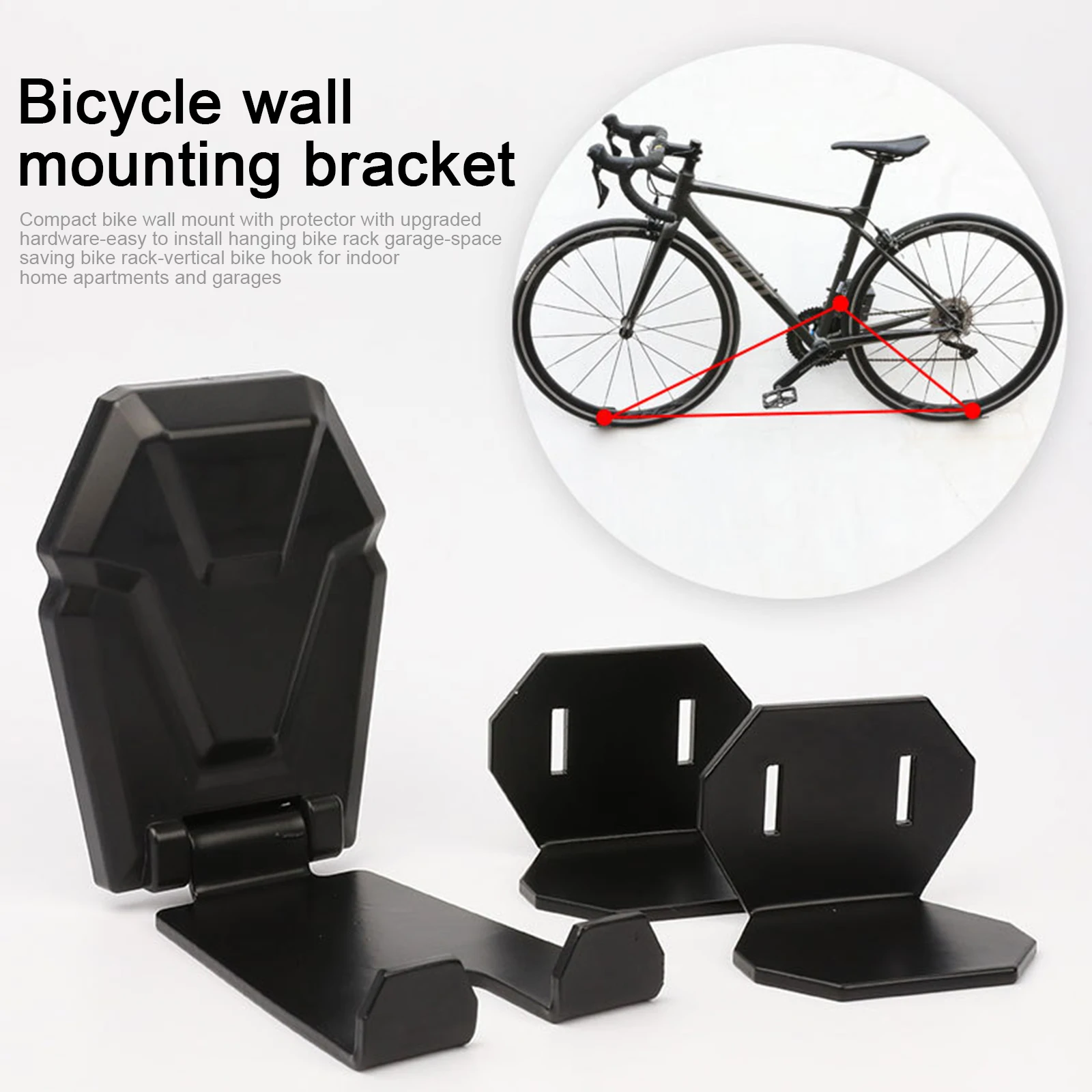 
Bike Wall Mount Horizontal Indoor Storage Bike Rack for Garage or Home Heavy Duty Bicycle Hold hooks for Road Mountain or Hybrid 