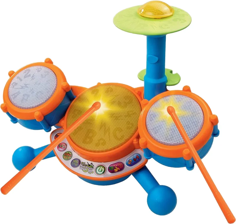 Hot Selling Educational Electric Children  Drum Set Plastic Musical Instrument Learning Toy in Cartoon Style Unisex Easy ABS