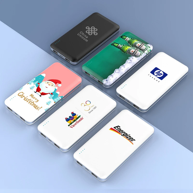 CE FCC KC Certification custom logo dual usb battery card slim powerbank 10000 mah