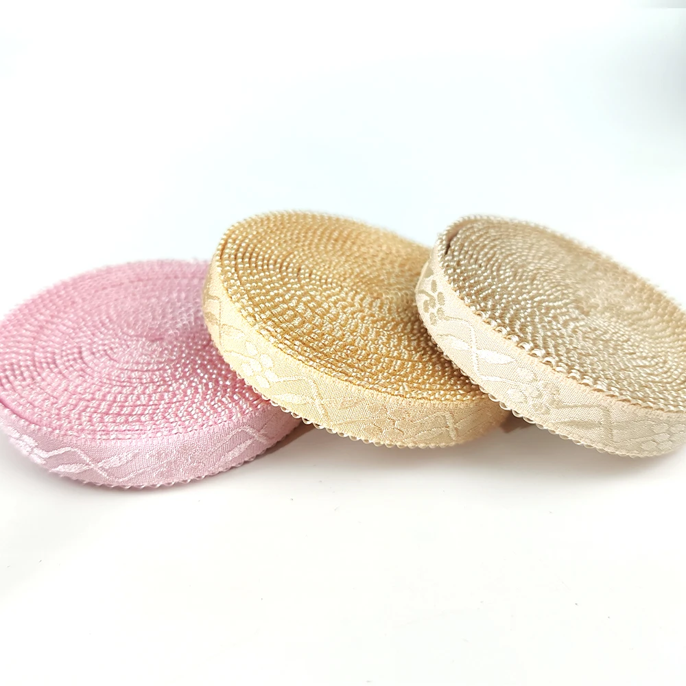 Factory Price Textile Accessories Webbing Strap Bra Strap Both Side Picot Elastic Jacquard Elastic Shoulder Tape