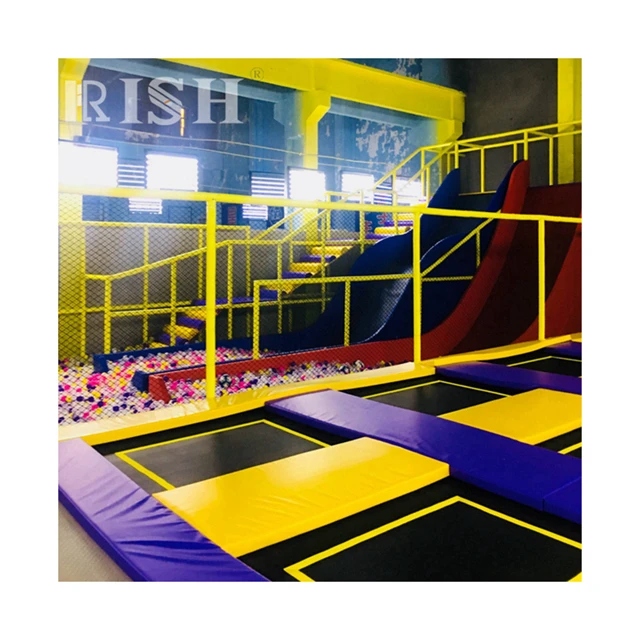 Indoor playground equipment jumping and running trampoline park with many functions