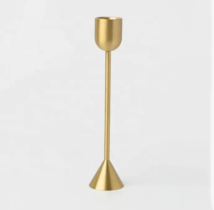 OEM cnc Machining Service custom Brass Gold 9 Inch Taper Candlesticks