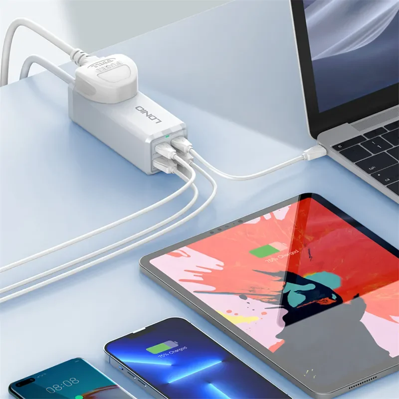 LDNIO Новое поступление SC1418 2500W настольный разветвитель питания 2 USB-C & USB-A 65 Вт Высокая мощность поддержки Универсальное зарядное устройство usb