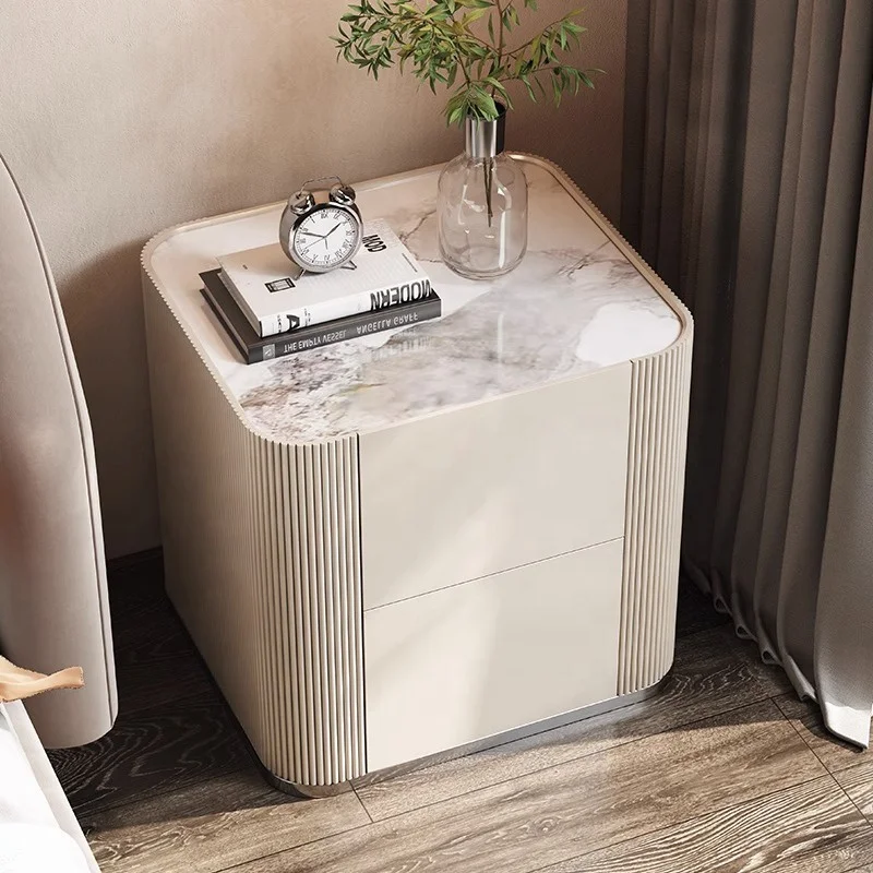 2023 low price luxury wireless charging bedside table with fingerprint lock