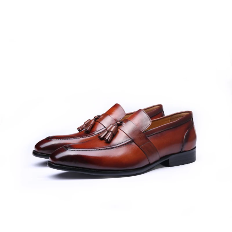 High quality shoes for men leather formal loafers casual italian