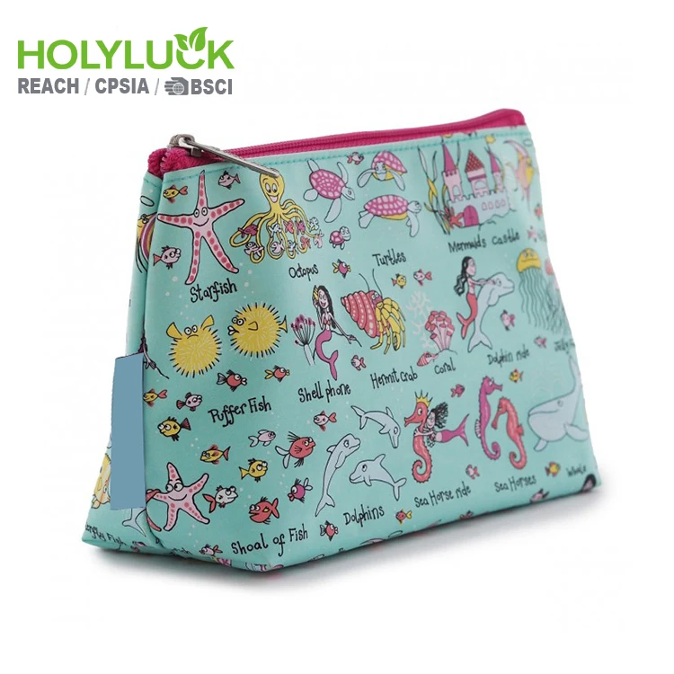 Women small makeup bag travel funny storage toiletry bag kids cartoon car makeup kid toiletry bag with logo zip