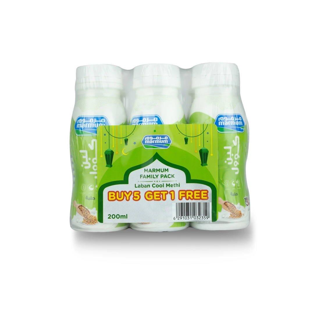 High quality dairy products LABAN COOL METHI - BOTTLE 200ML X 6 Marmum Dairy Farm Wholesale UAE Manufacturer