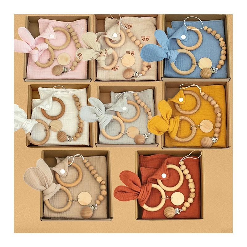 2023 Organic Cotton Infant Wrap Newborn Shower Gift Set Soft Bamboo Cotton Baby Muslin Swaddle Blanket Set