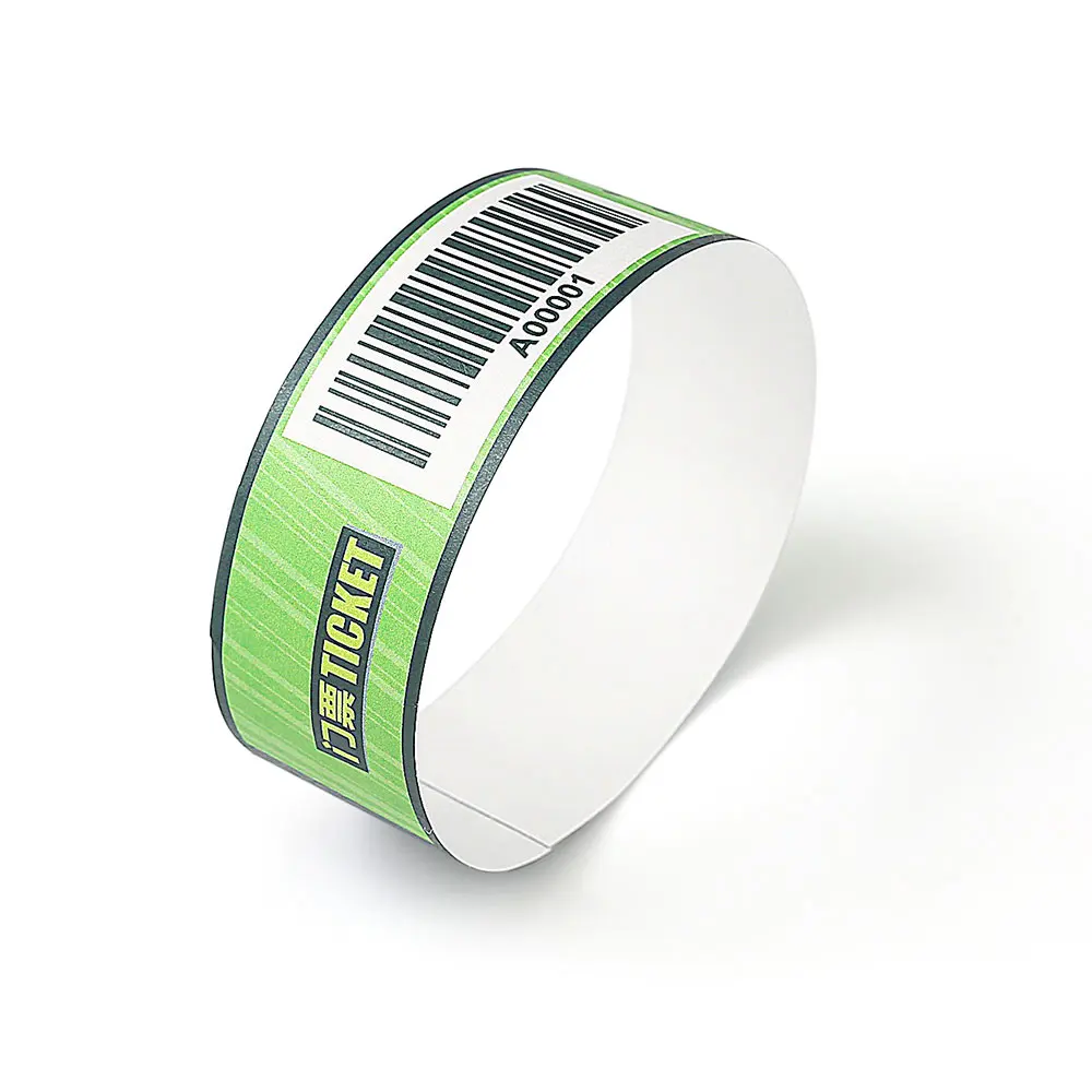 Cheap custom Printable rfid wristband & Disposable waterproof Wristbands and tamperproof RFID Paper Wristbands