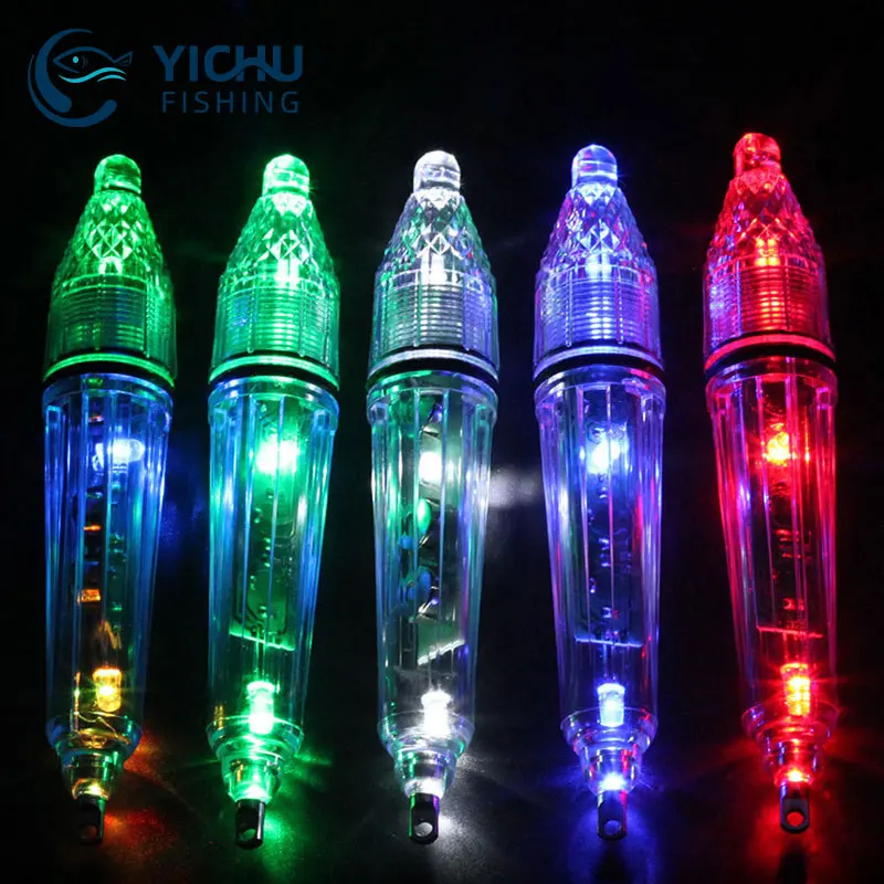 LED Deep Drop Flash Night Fishing Light Squid Lure Underwater Deep Sea Fishing Lure Lamp With Battery