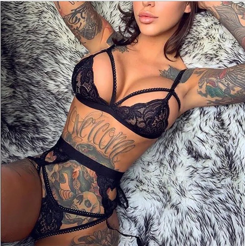 
2021 wholesale lace hot transparent lingerie set women sexy lingerie underwear 