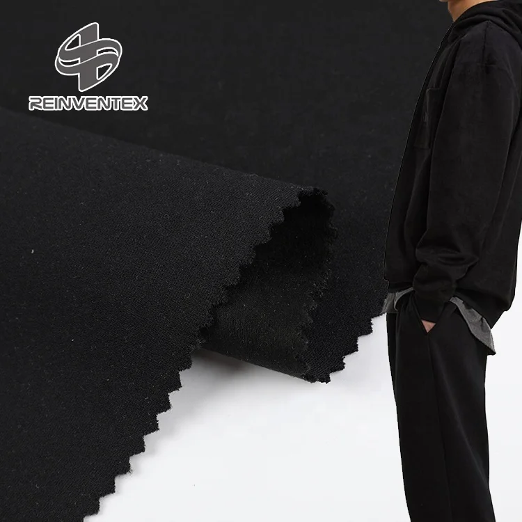 
9542 Customized knitted weft 93 polyester 7 spandex 95D stretch bonded faux suede fabric for tops 