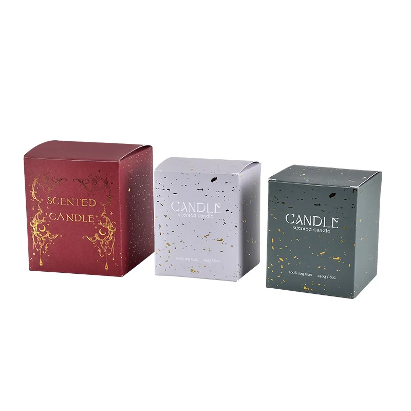 Custom Printed Empty Paper Boxes Packaging Cardboard Foldable Soap Scented Candle Gift Box With Insert