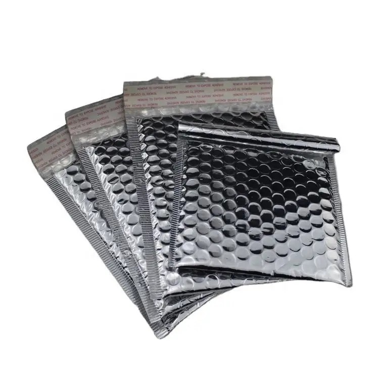 Hot sale Aluminum Foil Metallic Self Sealing Poly Bubble Shipping Mailer Mailing Bags with Logo Custom Printed