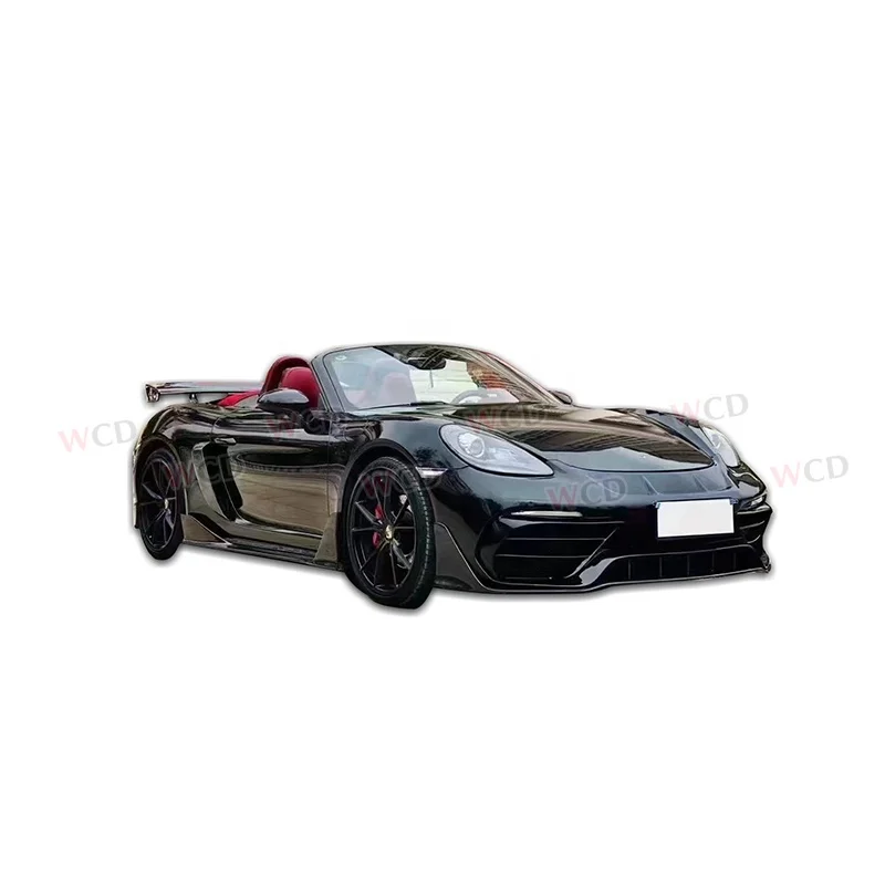 Carbon Fiber PD Style Front Bumper Rear Diffuser Vent Spoiler Side Skirt For Porsche 718 Cayman Boxster Body Kits