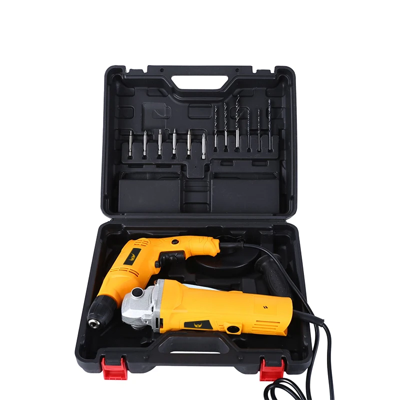 Professional Top Ranking OEM Portable Power Drill Handheld Mini Angle Grinder Two Piece Set