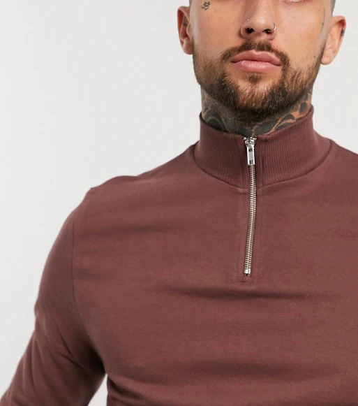 wholesale 100% cotton men  unisex  printing color block plain blank custom turtle neck sweatshirts