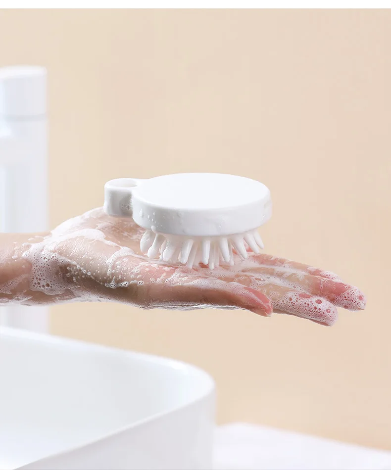 Custom Logo Eco Friendly Wheat Straw Handheld Soft Silicone Head Scalp Massager Comb Hair Shampoo Brush Bath Brushes