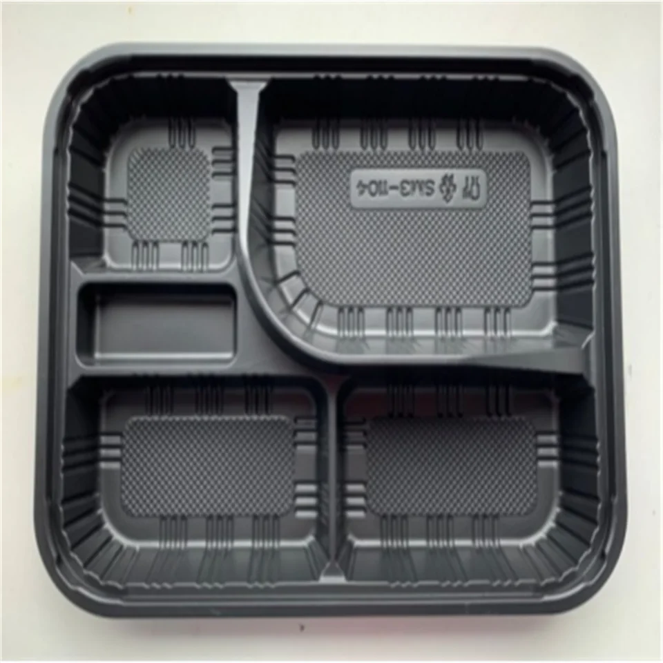 Blister vacuum formed PP 2 3 compart disposal plastic lunch box/ food takeway food container for restaurant  factory