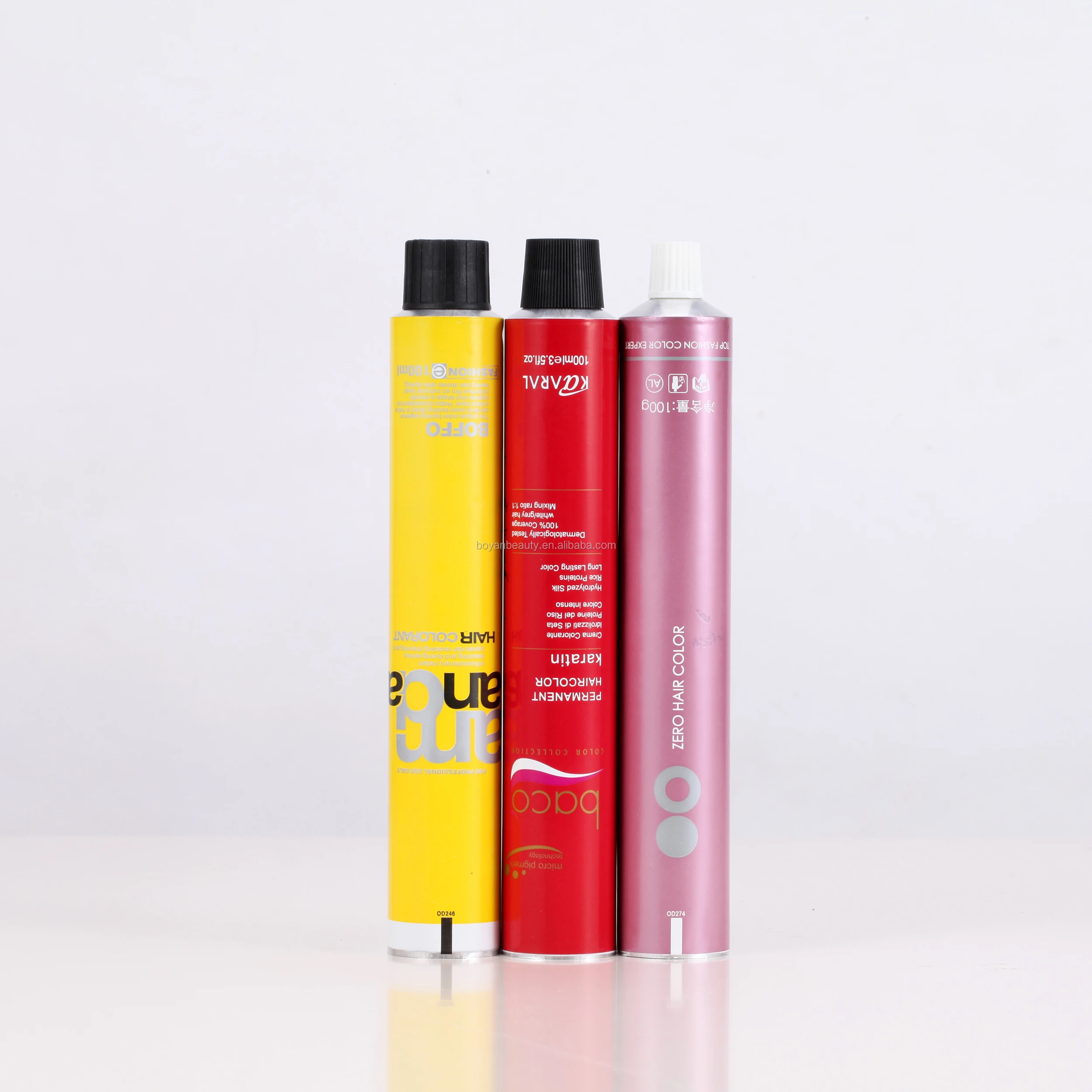 
Eco-friendly aluminum tubes private label empty tubes for hair color cream 