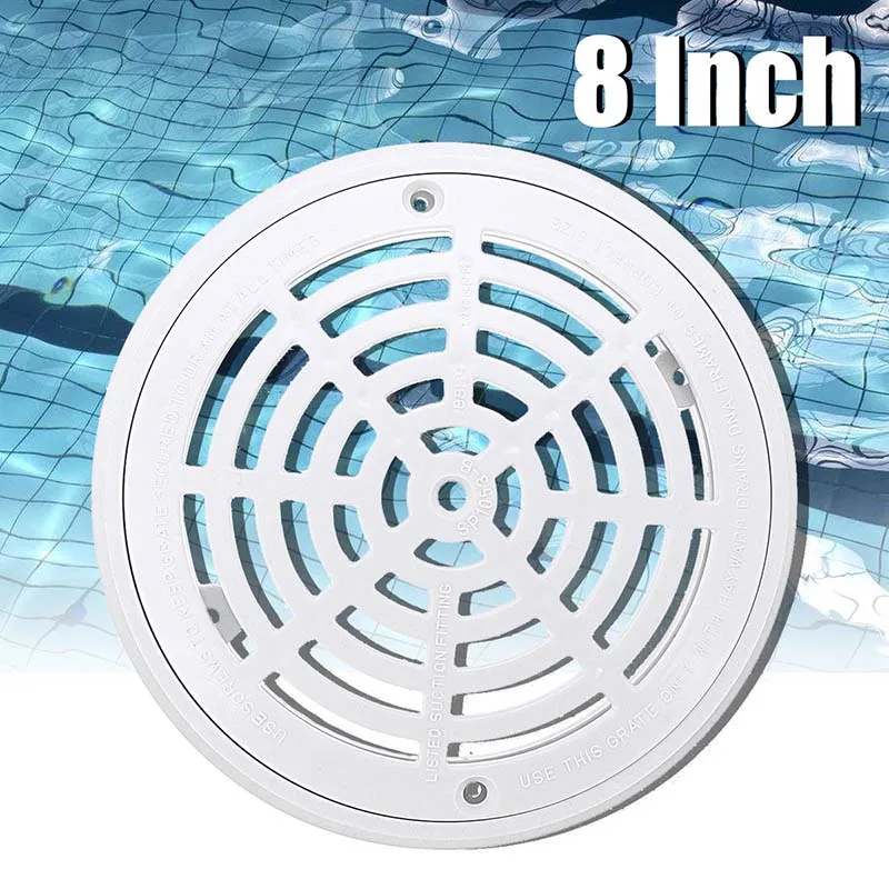 8Inch Replacement Round Main Drain Cover With Screws for Swimming Pool