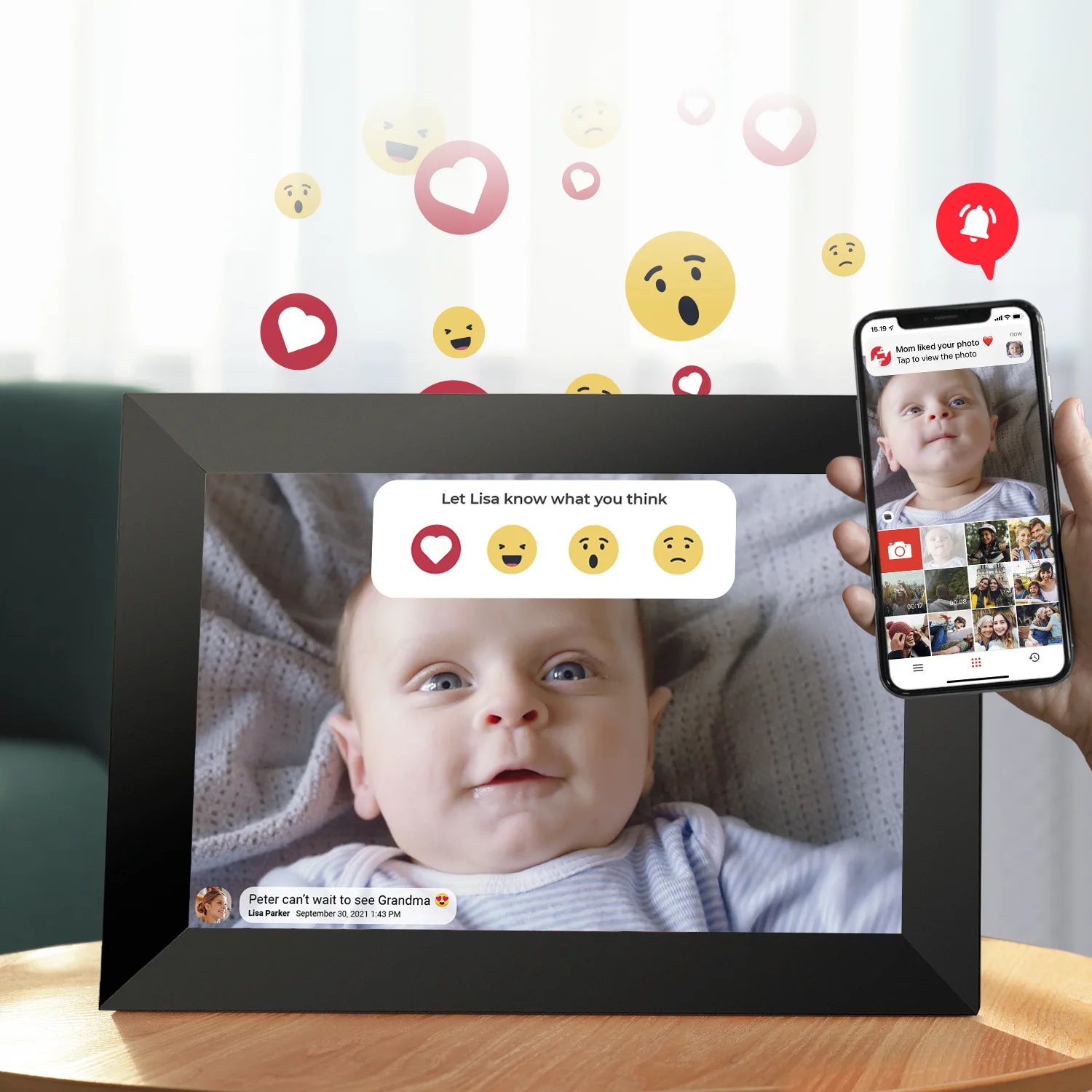 10 inch WiFi Digital Picture Frame Email Photos from Anywhere Touch Screen Display Effortless One Minute  Cloud Photo Frame