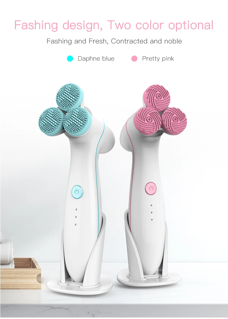 LULA OMD lPX7 waterproof Silicone Vibration High-frequency Ultrasonic Massager 3D Face Cleansing Electric Beauty