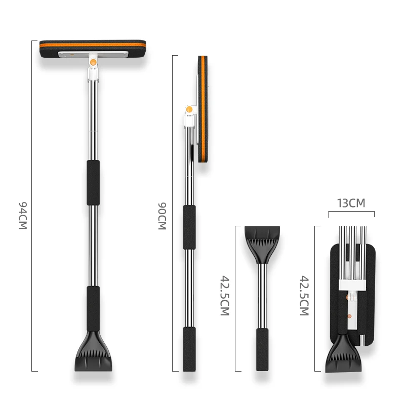 High Quality Household Car Shovel Snow Durable Plastic with Led Light Window Ice Scraper EVA For