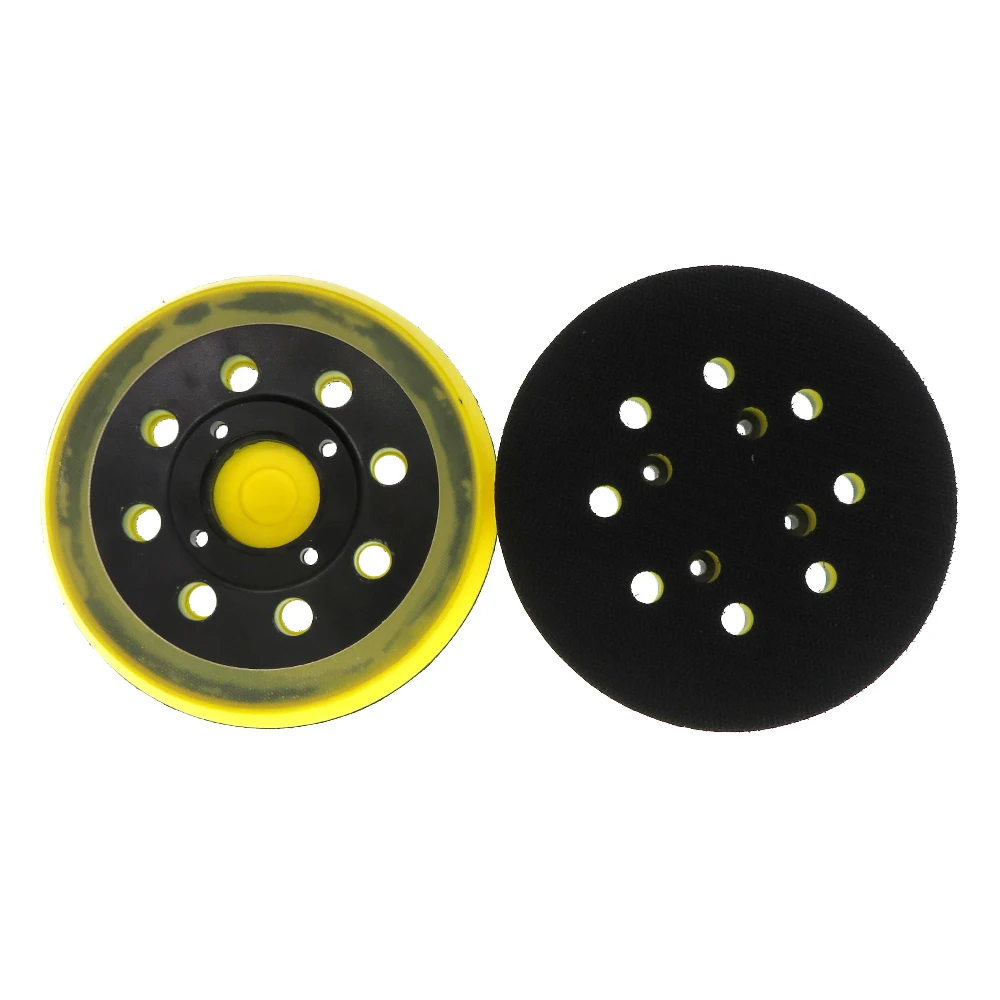 5Inch 122MM 8Holes Yellow PU Hook and Loop Backup Sanding Disc Backing Pad for Orbital Sanders Model