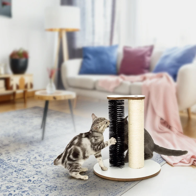 Professional Interactive Wooden Sisal Cat Scratcher Toy Cat Scratching Post