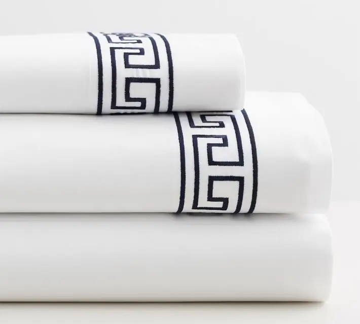 Комплект постельного белья из 100% хлопка с пододеяльником и красивой вышивкой 4