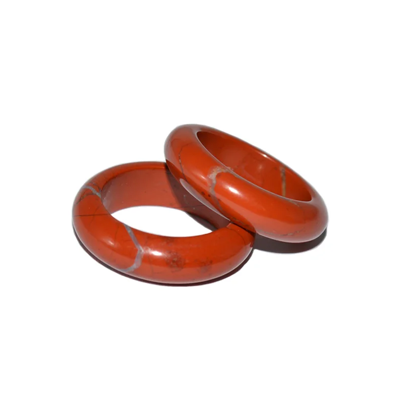 Natural Stone Red Jasper Ring Gemstone Jade Ring Fashion Jewelry For Women Jade Band Ring Red Stone