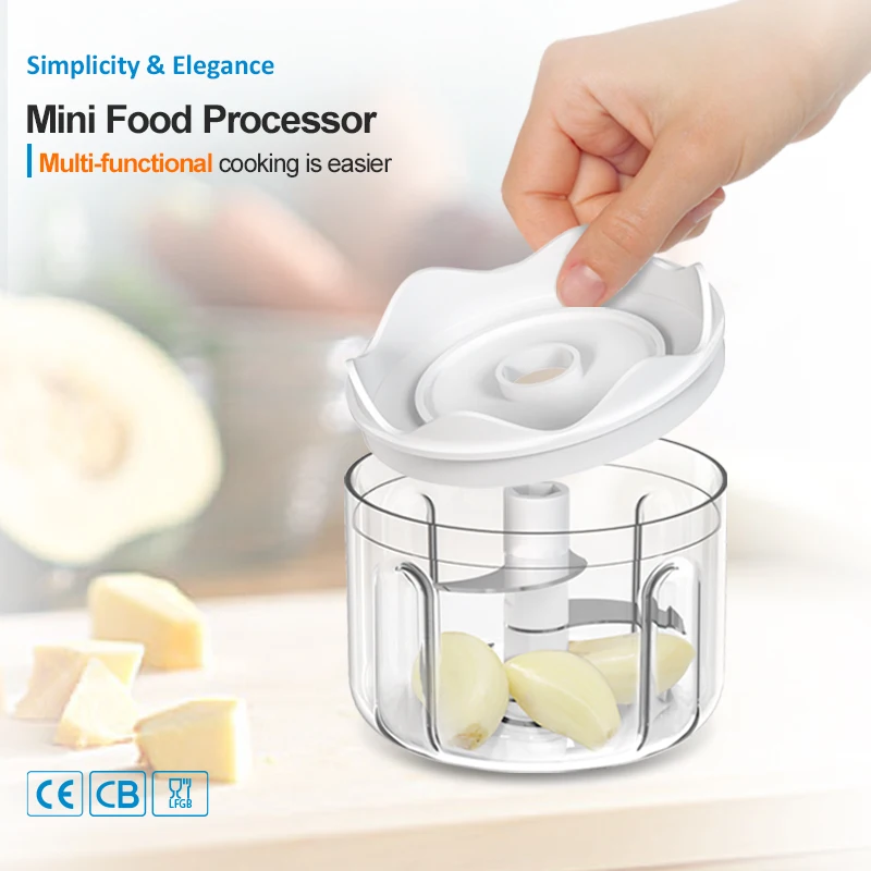 Беспроводная электрическая мини-чашка для чеснока, овощей, мяса, 250 мл